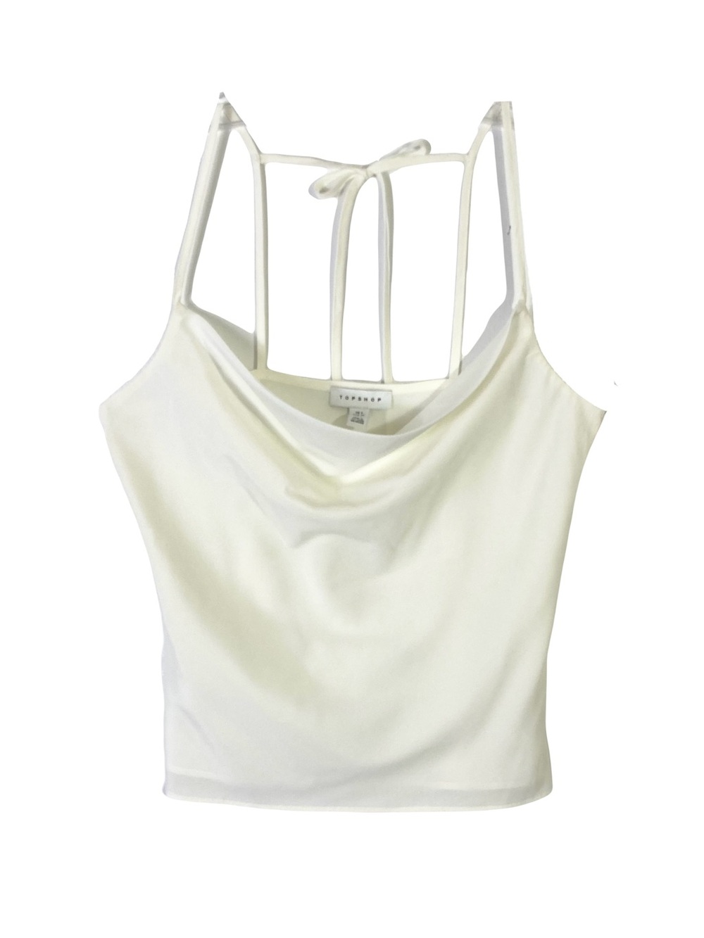 Nwot TOPSHOP Camisole Top Blouse Size 2 Cream-Ivory Back-Bow Sleeveless